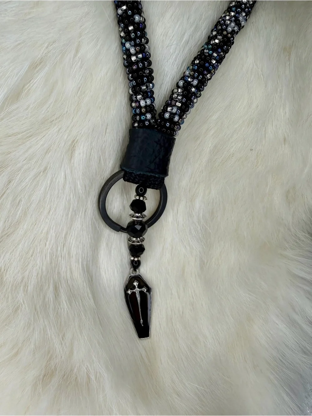 Halloween Theme Keychain with Coffin Charm - “Graveyard”